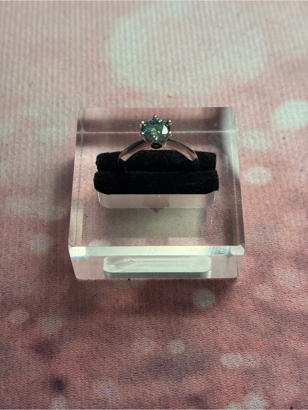 Sterling Silver Ring with Green Solitaire Gem